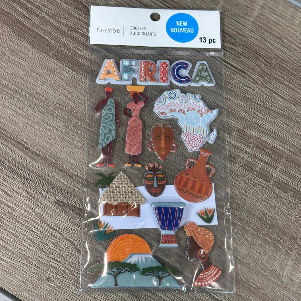 Stickers Recollections Africa Theme 13pc Foam Dimensional Scrapbook Crafting